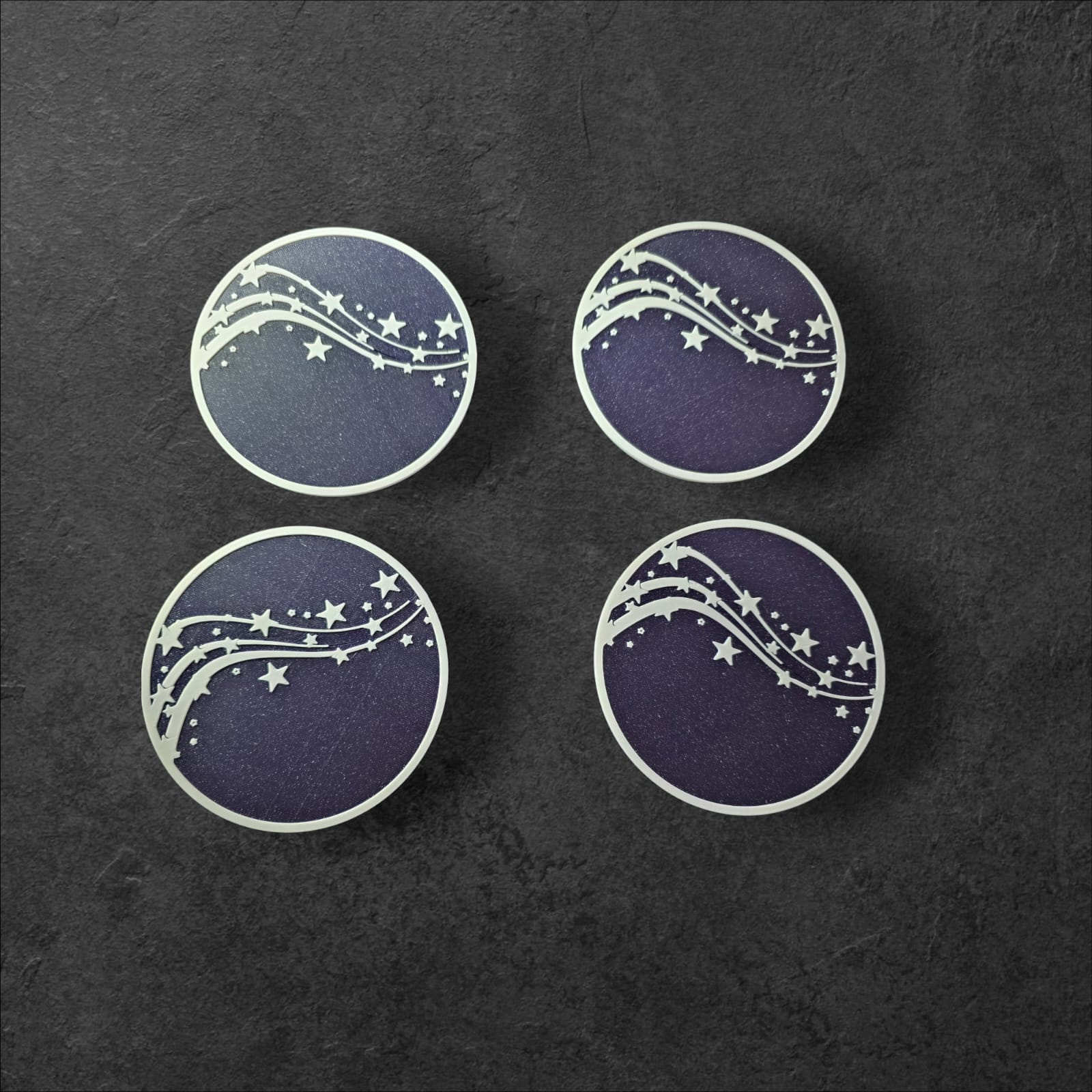Round Star Design Coaster Set